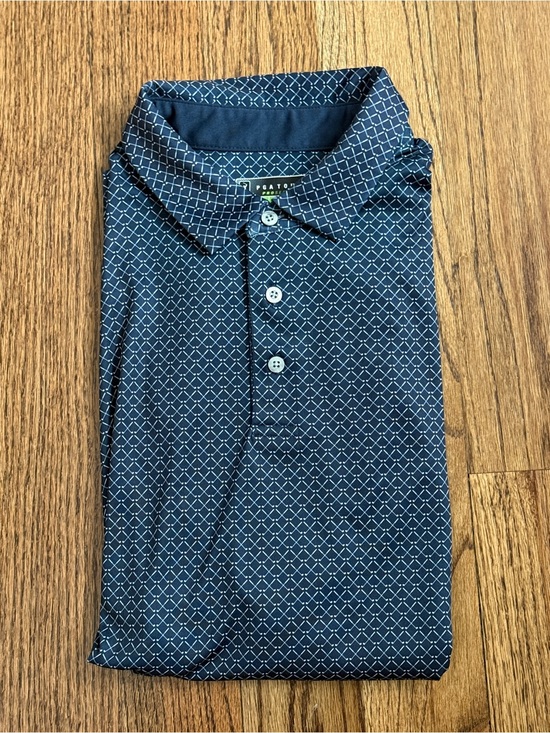 PGA Tour Other - PGA Tour Men’s Short Sleeve  Navy Polo with White Diamond Print
